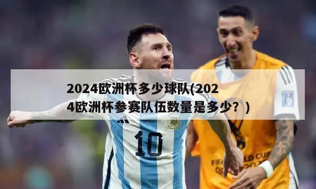 2024欧洲杯多少球队(2024欧洲杯参赛队伍数量是多少？)